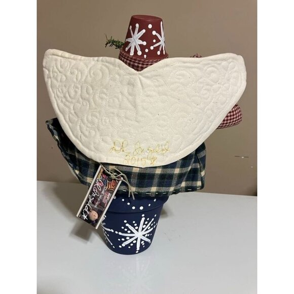 Snowman with wings and clay pots christmas decorations - Picture 3 of 3